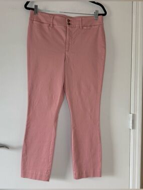 Anthropologie Pink Women's Stretch Straight Leg Mid-Rise Pants Size 12